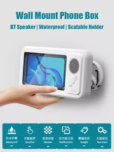 BT Altavoz Montaje en Pared Impermeable Caja de Teléfono Baño Ducha Soporte Escalable - Imagen 1 de 15