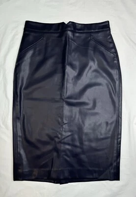 Saia Philosophy Outono Couro Sintético Roxo Escuro Comprimento do Joelho Trabalho Tamanho 2 - Imagem 1 de 4