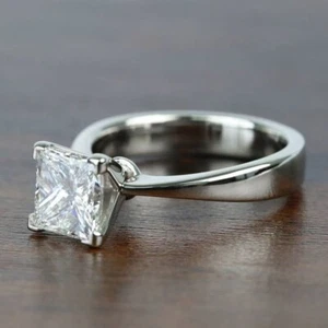 1.00 Carat IGI GIA Certified Lab Grown Diamond 14K White Gold Solitaire Ring - Picture 1 of 7