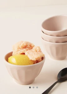 Anthropologie Mini Shiny Latte Bowls Set of 4 New Kraft Paper Color Discontinued - Picture 1 of 3