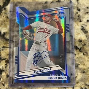 2022 Panini Elite Extra Brock Jones ASPIRATIONS BLUE Die-Cut On-Card AUTO#13/95 - Picture 1 of 3