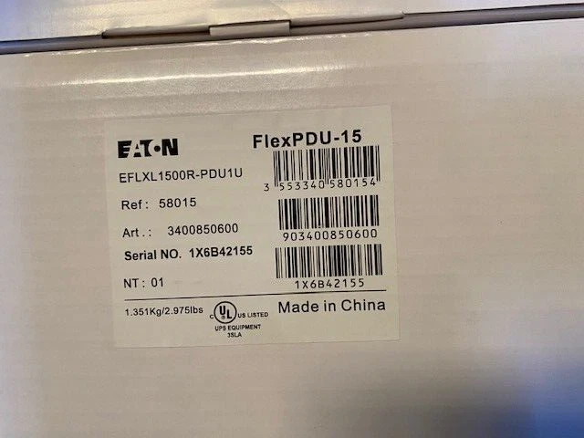 Eaton EFLXL1500R-PDU1U Power Distribution Rack 110-125v AC 12A, 12 5-15R Sockets - Image 1 of 1