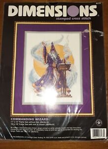 Dimensions Stamped Cross Stitch Kit 3173 Commanding Wizard 11X14"