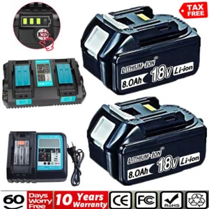 18V 6.0Ah 12.0Ah 9Ah Akku Für Makita BL1850 BL1830B BL1860B Led-DoppelLadegerät - Bild 1 von 22