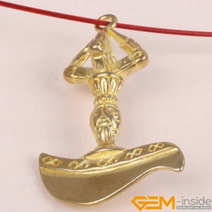 5 Pcs Gold Plated Jewelry Making Beads Hatchet Pendant Charms Craft Findings YB - Picture 1 of 2