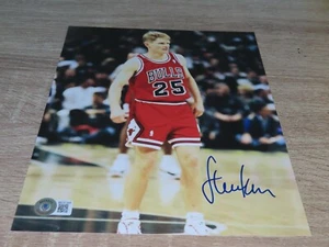 Foto firmada de Steve Kerr por los Chicago Bulls 8x10 autografiada de Beckett BAJO CERTIFICADO DE AUTENTICIDAD 1A - Imagen 1 de 4