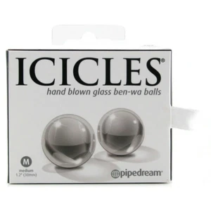Icicles No 42 Glass Ben Wa Balls Medium Clear Vaginal Tightening Kegel Exercise - Picture 1 of 9