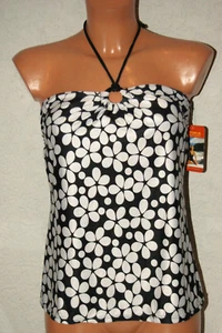 TANKINI - Oberteil * Bade - Top * Badeshirt * SHIRT schwarz weiß Neckholder 36 - Bild 1 von 5