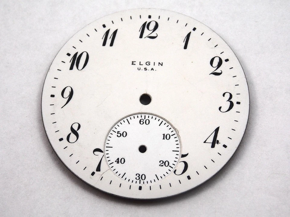 Reloj Elgin 37,75 mm esfera blanca para relojes de bolsillo vintage negro número Mrkrs Nuevo de Lote Antiguo Foto 1 de 1