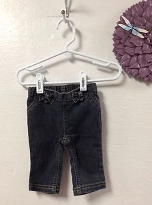 Okie Dokie Infant Girls Jeans Size 3 Months Blue Elastic Back of Waist Y2 - Picture 1 of 1