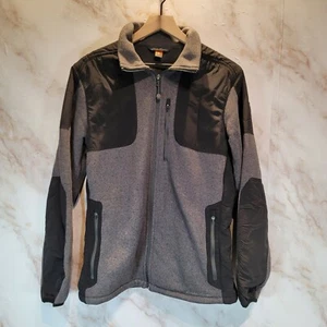 Eddie Bauer Grey/Black Fleece Jacket Men's Medium - Picture 1 of 7