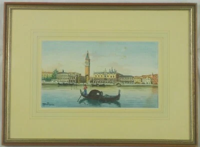 Vintage Original Watercolor Painting of Venice by A Bolderin Listed - image 1 of 4