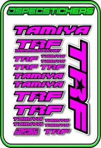 TRF TAMIYA RC STICKER REMOTE CONTROL STICKERS 418 RACING MODEL A5 R/C PINK BLACK - Picture 1 of 8