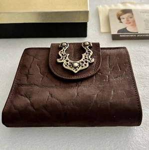 1960s Vintage Rolfs CALFSKIN LEATHER WALLET w/ Kiss Lock Coin Purse & ORIG. BOX - Picture 1 of 13