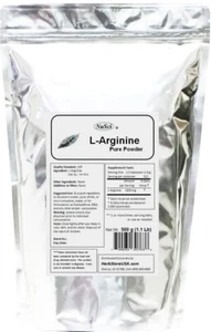 NuSci L-Arginine Bulk 100% Pure powder 500g (1.1 lb) Muscle Energy & Endurance - Picture 1 of 3