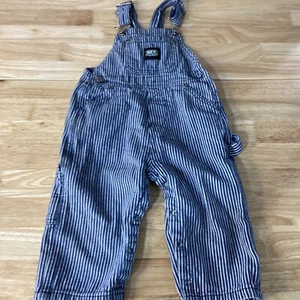 Key Overalls Children's Unisex Size 12 Months Engineer Stripes - Picture 1 of 8