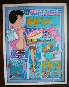 ONE-OF-A-KIND Indianapolis Indiana HAAG Drug Stores 1962 Poster artwork Pepsi -- - Picture 1 of 1