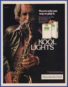 Vintage 1983 KOOL Lights Cigarettes Tobacco Saxophone Music Decor Print Ad 80's - Picture 1 of 1