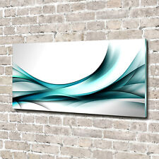 Tulup Acrylic  Glass Print Wall Art Image 140x70cm - Waves abstraction