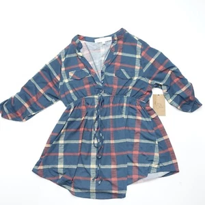 Eden & Olivia Maternity Top Women M Multicolor Regular-Fit Plaid 100% Polyester - Picture 1 of 7