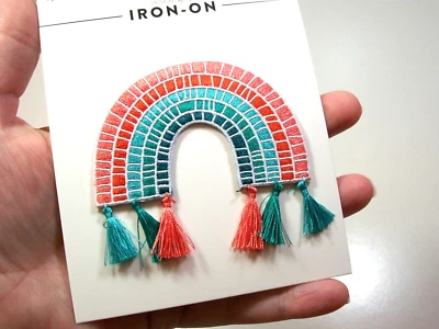 Rainbow Tassel Embroidered Iron on Patch Applique Design Loft Brand B13 - Image 1 of 4