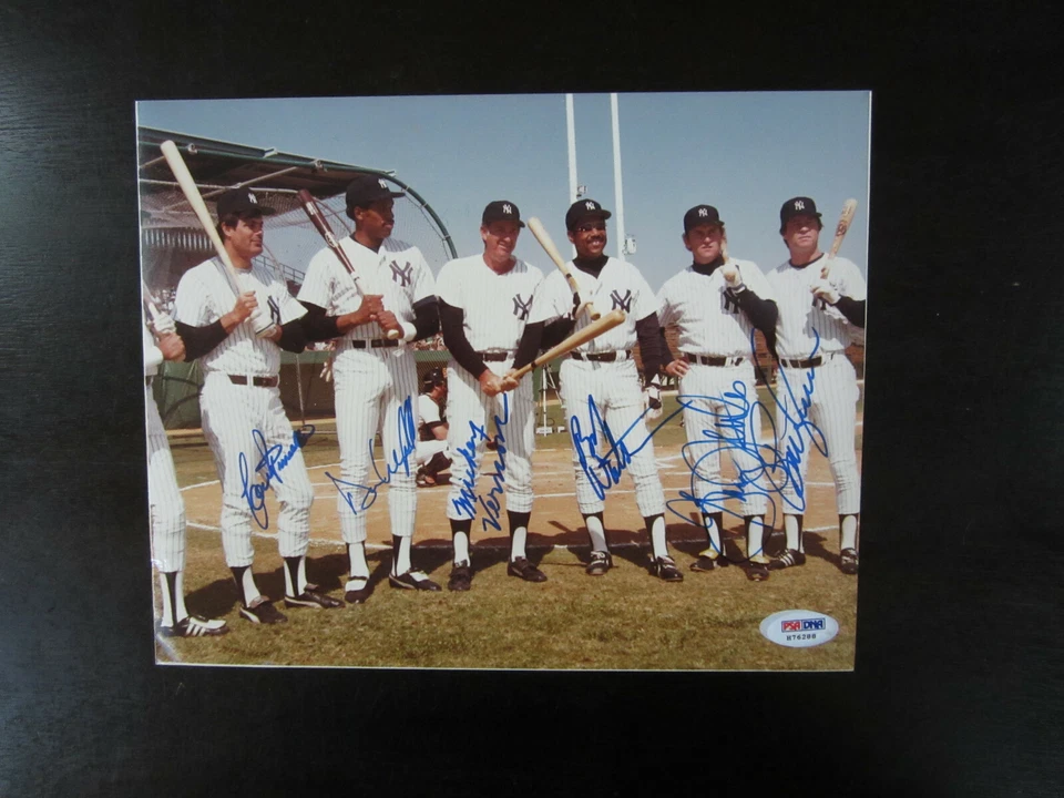 Lou Piniella Dave Winfield Greg Nettles Murcer Autograph Signed 8 x 10 Photo PSA - Image 1 of 1