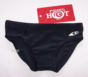 Piping Hot Wave Boys Black Printed Racer Brief Bathers Size 1 New - Picture 1 of 2
