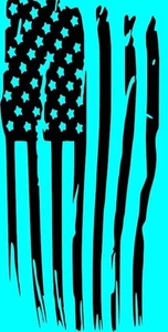 American Flag Decal Vertical Vinyl Distressed Sticker Weathered Tattered look - Picture 1 of 2