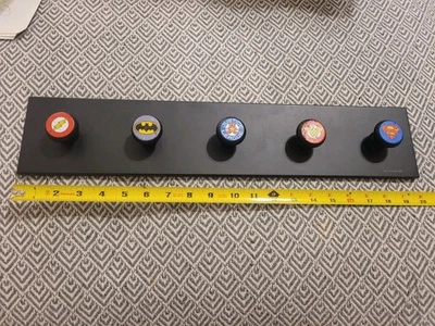 Justice League Superhero Wall Coat Rack 5 Peg Hooks Batman Superman DC Comics - Image 1 of 4