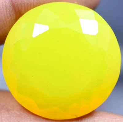 Ópalo Welo amarillo natural 76,90 quilates redondo certificado piedra preciosa australiana sin calefacción Foto 1 de 4