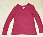 J Jill Sweater Size Small Pullover V Neck Maroon Cotton Blend Long Sleeve Womens