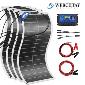 100W 200W 400W Flexible Solar Panel kit 12V Mono RV Marine Caravan Boat Rooftop - Picture 1 of 18