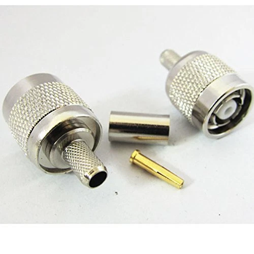 1x RP TNC male plug female pin Coax connector straight crimp for RG58 RG142 - Image 1 of 1