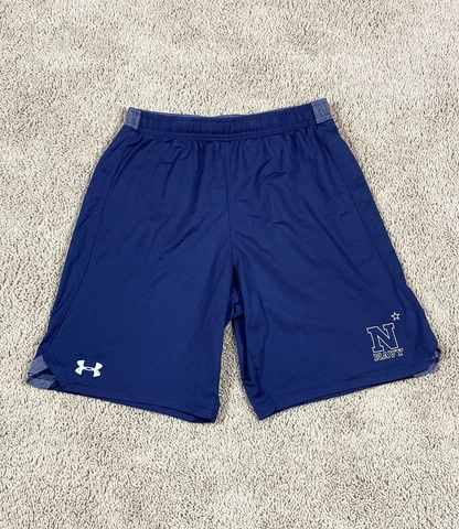 Navy  Midshipmen  Shorts  Mens Medium Blue Gold Graphic Logo Under Armour Adult Cover