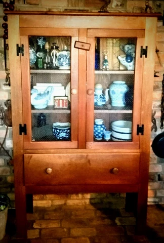 Primitive Antique Pie Safe Cabinet Cover