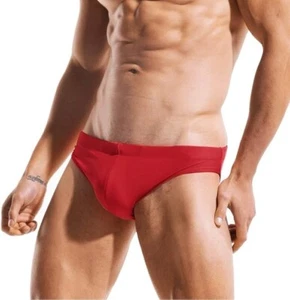 Aimpact Men's Vintage Style Swim Briefs - Medium - Red - Picture 1 of 5