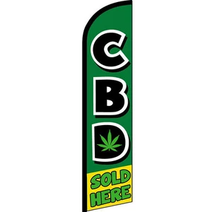 CBD Sold Here Windless 3 ft X 11 1/2 ft Swooper Flag - Picture 1 of 1