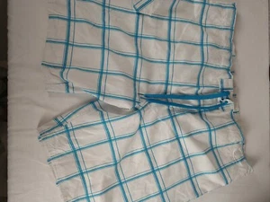 OVP Herren Badeshorts Badehose 3XL 48-50 weiß & blau kariert mit Innenfutter A8 - Bild 1 von 8