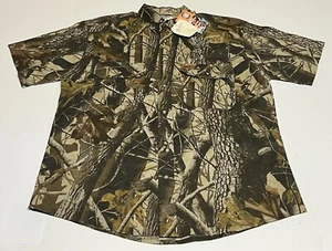NWT Woolrich Realtree Hardwoods Camo Button Front Short Sleeve Shirt Mens M - Picture 1 of 10