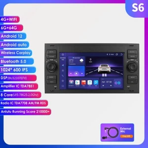 for Ford Mondeo Transit Focus Fusion Fiesta 6+64GB Car Stereo Apple Carplay BT5.0