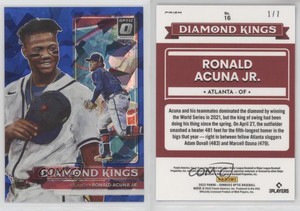 2022 Donruss Optic Diamond Kings Cracked Ice Blue Prizm /7 Ronald Acuna Jr #16