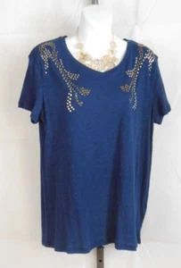 Camiseta Azul Índigo SS Pequeña Embellecida Algodón Jeans De Buffalo - Imagen 1 de 4