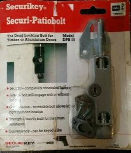Securikey patio bolt deadlocking bolt for Aluminium and Wooden doors - Picture 1 of 9