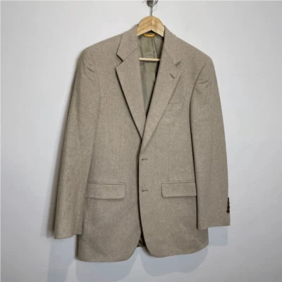 Cashmere 100% Blazer VTG Lord & Taylor Neutral Beige Single Breast Sport Coat 44 - Image 1 of 4