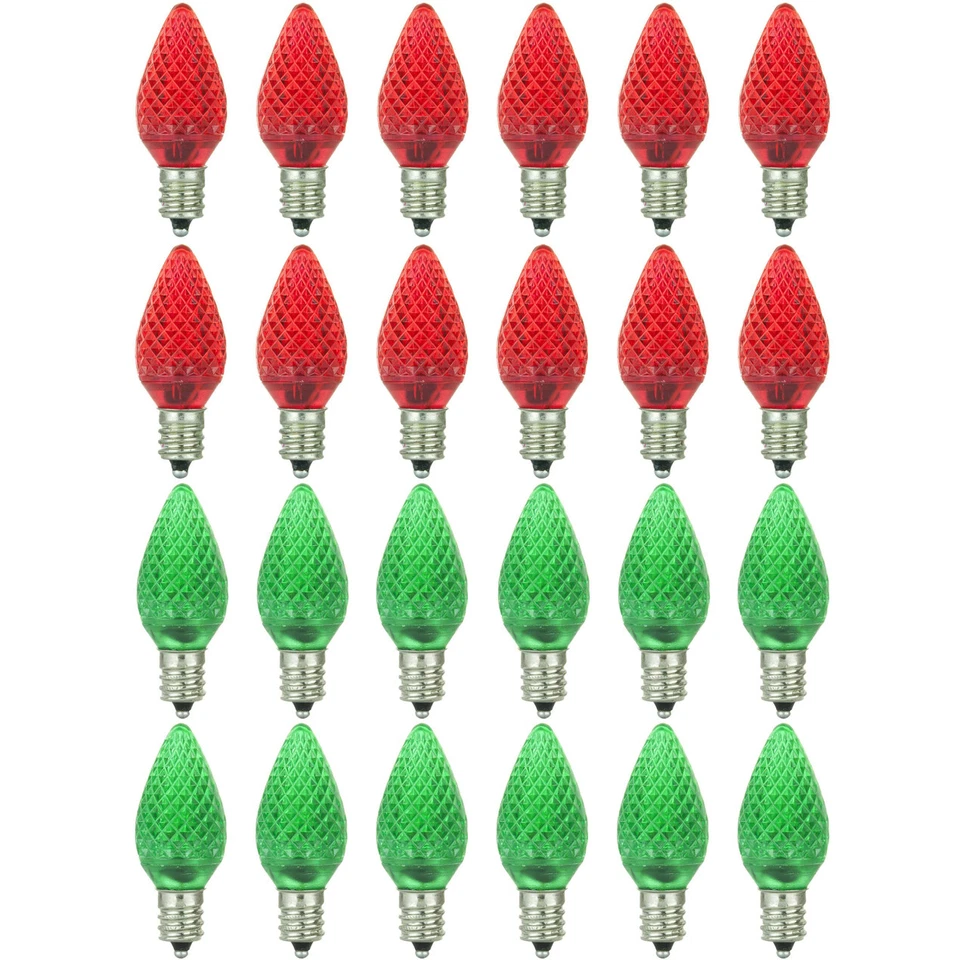 Decorative Holiday Light Bulbs, Christmas Lighting, LED C7, E12, 0.4W, 24PK - Image 1 of 1
