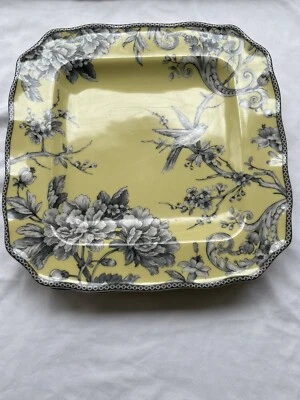 Set of 4 222 Fifth Porcelain Fine China ADELAIDE Yellow 11” Square Dinner Plates - Image 1 of 4