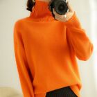 Autumn Winter Women's Turtleneck Thick Pullover Knitted Sweater Bottom Tops