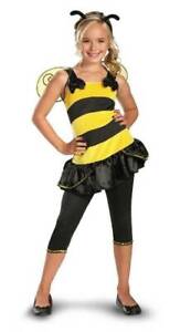 Teen Girls Bumble Bee Dress, Wings, Leggings, Headband Halloween Costume-sz 7/9
