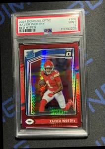 Donruss Optic Xavier Worthy Red Hyper #300 2024 clasificación Rookie Chiefs PSA 9 como nuevo - Imagen 1 de 2