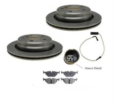 Se adapta a BMW 525i 528i 530i 540i rotores de freno traseros pastillas de freno y sensores Foto 1 de 4
